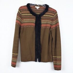 Harold's cardigan with faux fur trim